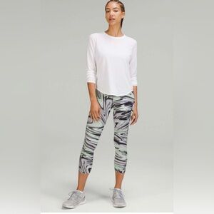 Lululemon Base Pace High-Rise Crop 23" Size 8 Paint Glide Warp Multi